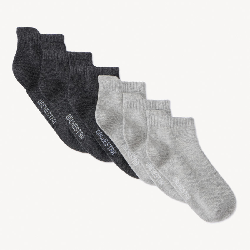 Set van 6 paren van korte, effen sokken voor jongens 