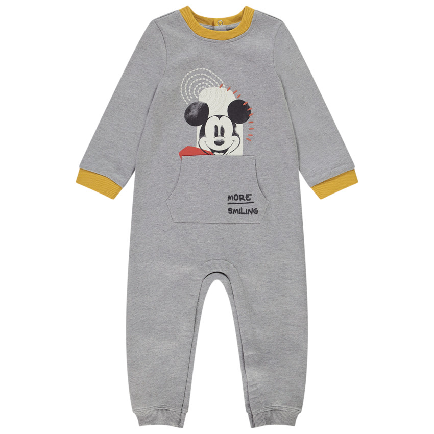 Speelpakje van gekaard molton met Disney-print Mickey voor babyjongens 