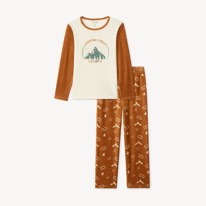 Set pyjama 2 pièces en velours fantaisie pour garçon  