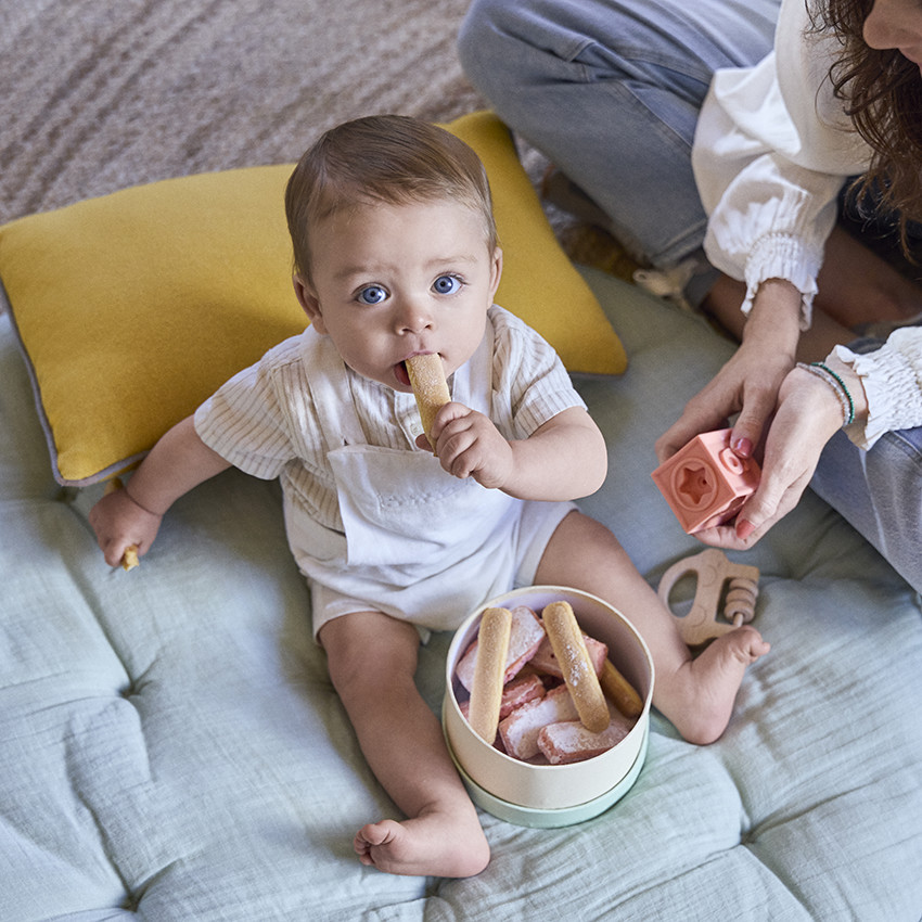 Ensemble chemise rayée + salopette courte pour bébé garçon 
