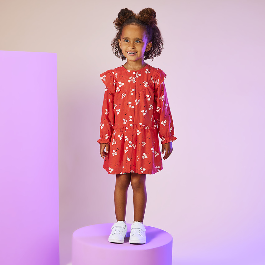 Lange mouwen jurk met bloemenprint voor meisjes 