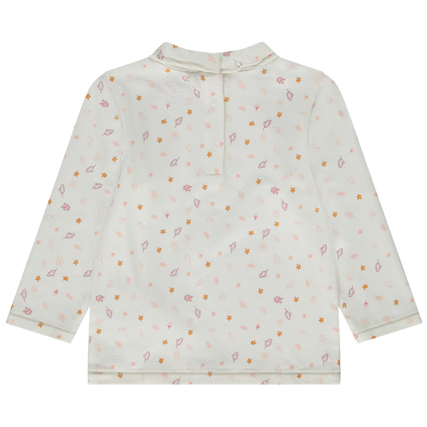 Sous-pull col coulé en jersey imprimé fantaisie pour bébé fille 