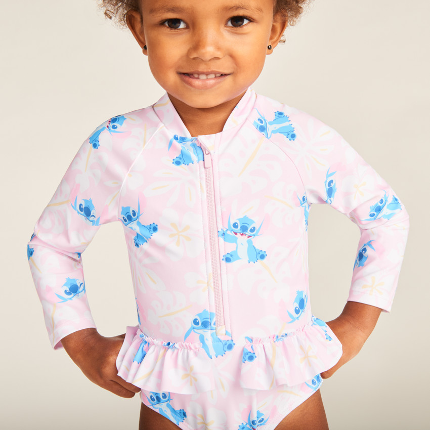 UV-beschermende lange mouwen badpak met Stitch Disney-print meisjes baby 