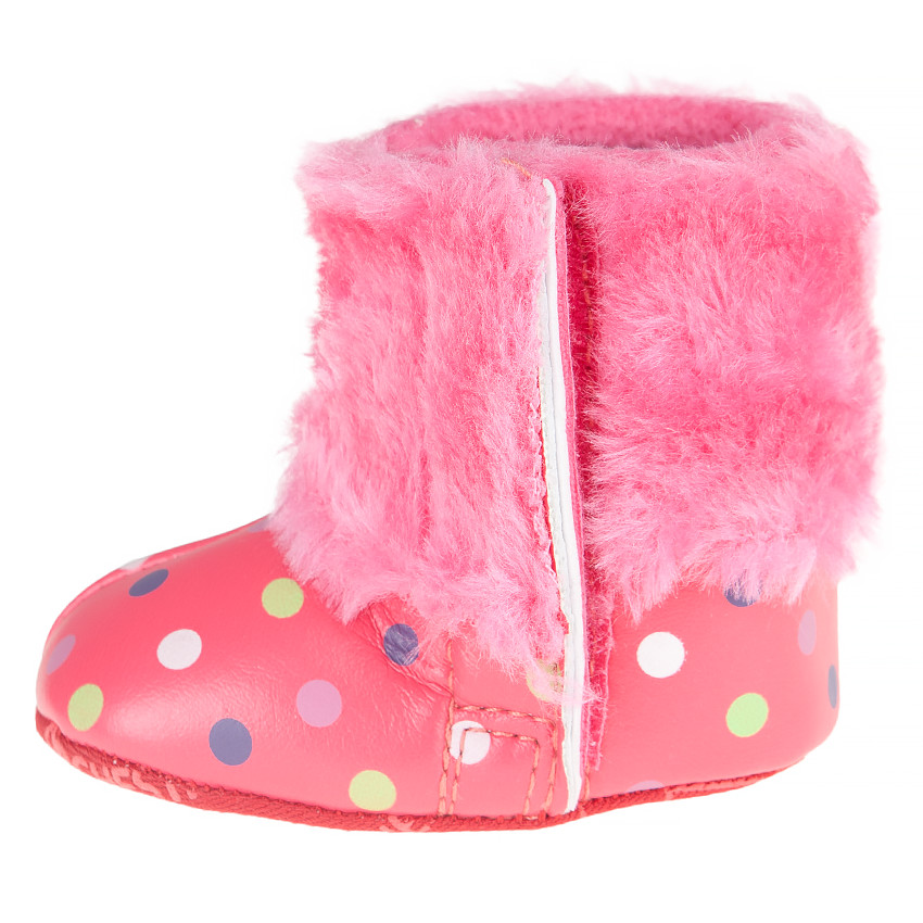 Bottines in imitatiebont met stippenprint 