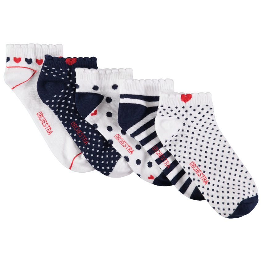 Lot de 5 paires de chaussettes courtes à motifs graphiques  