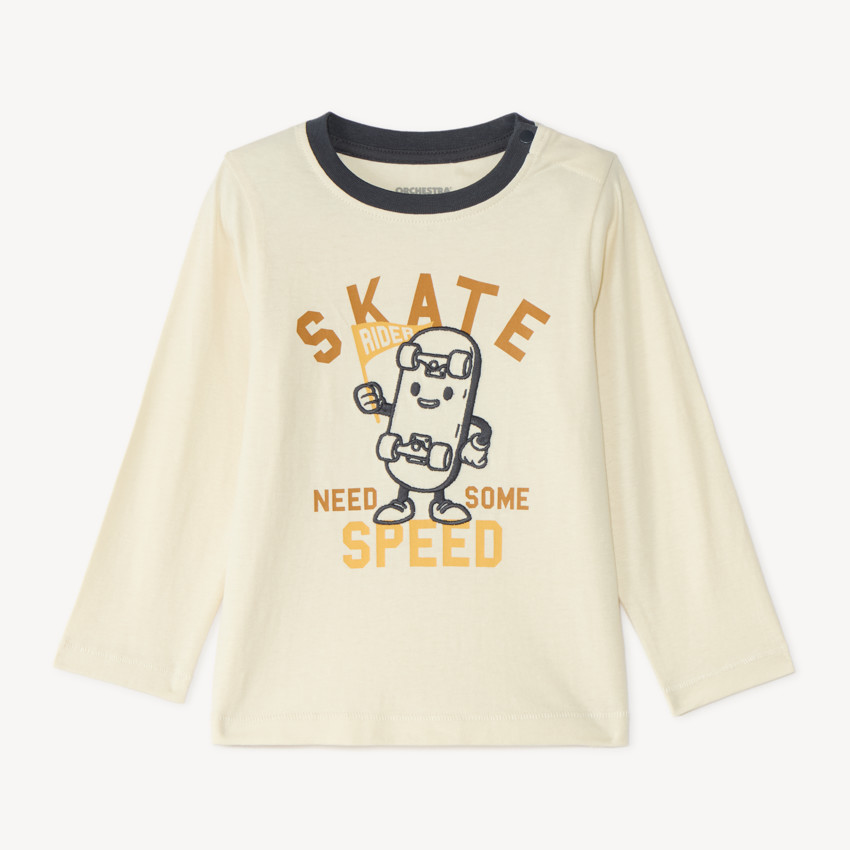 T-shirt met lange mouwen voor jongens met skateboardprint 