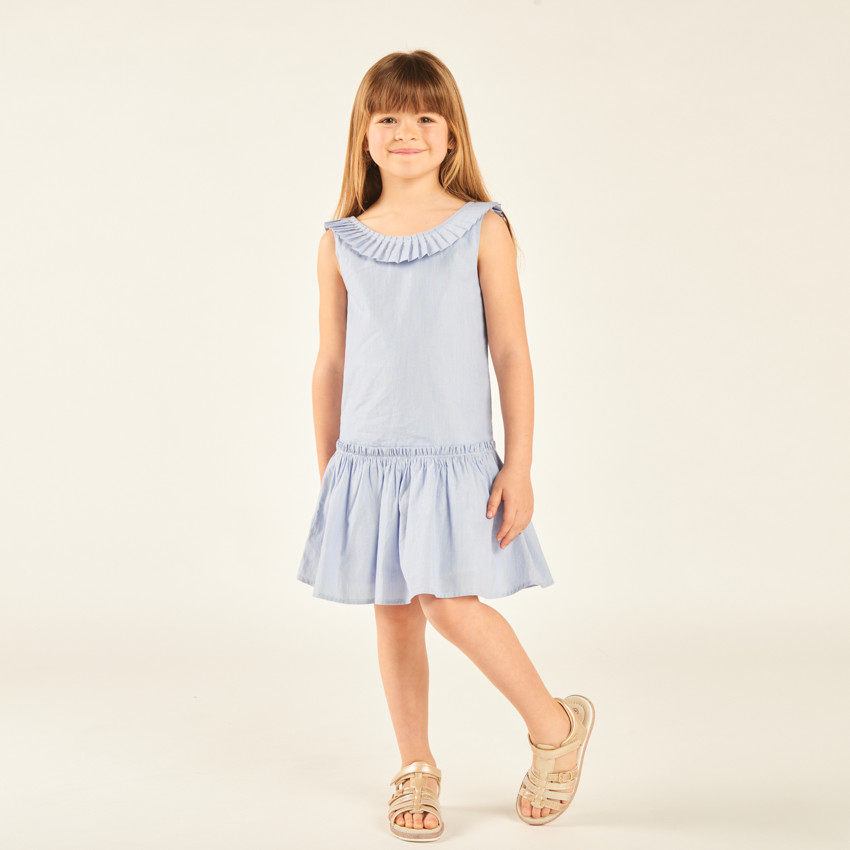 Robe en toile avec dos plongeant fille 