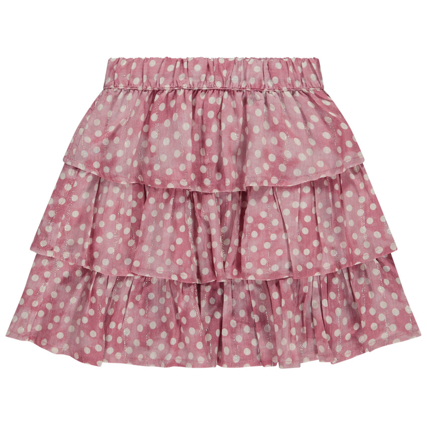 Korte rok met stippen en ruches voor meisjes 