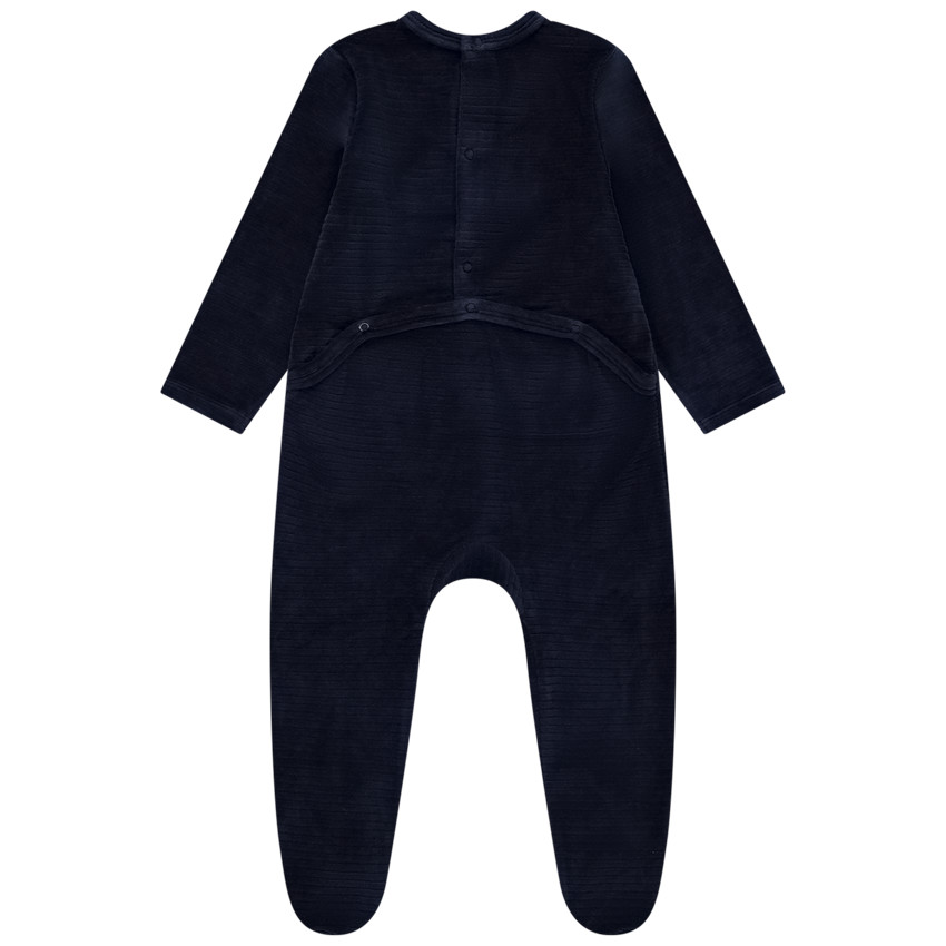 Dors-bien en velours broderie écureuil pour bébé garçon 