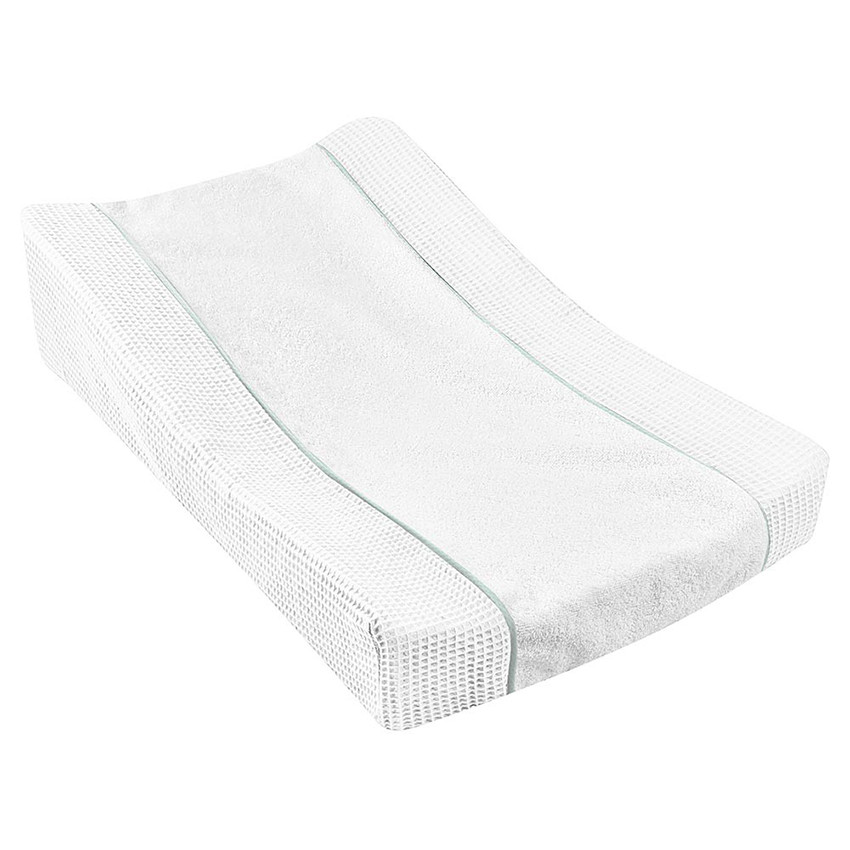 Housse de matelas à langer bimatière en coton bio Sofalange - Blanc 