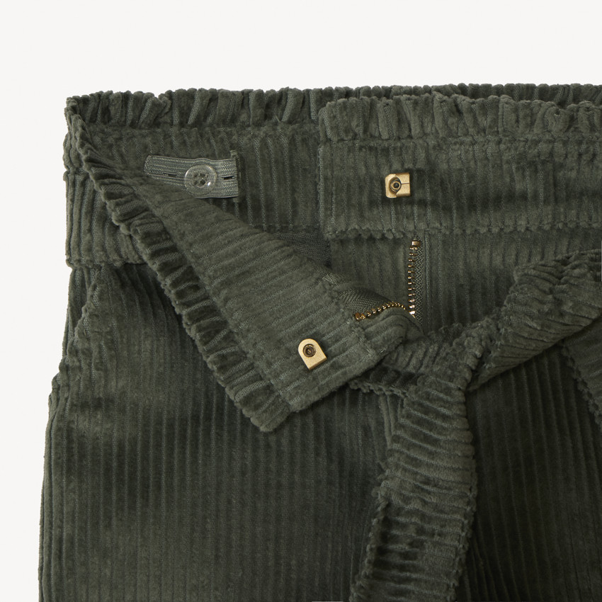 Short en velours côtelé + ceinture à nouer pour fille 