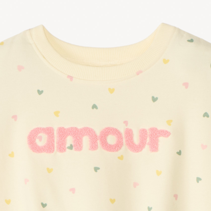 Jogging set van 2 delen met harten: sweatshirt + legging voor baby meisje 