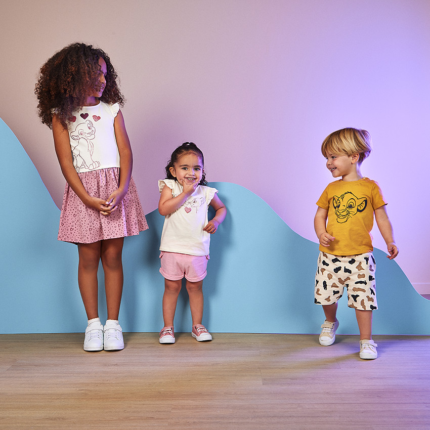 T-shirt korte mouwen print De Leeuwenkoning voor baby meisje 