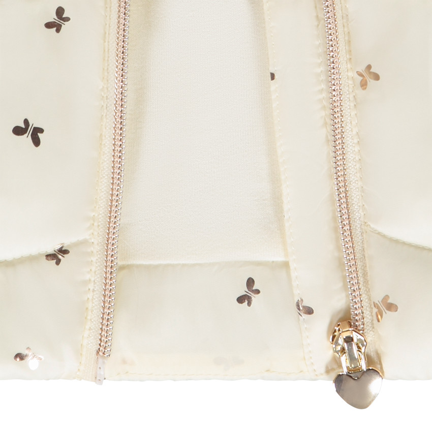 Doudoune sans manches imprimée papillon pour bébé fille  