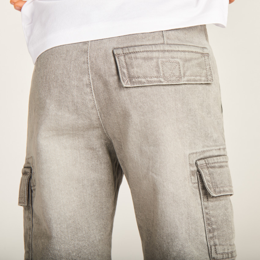 Bermuda en jean style cargo garçon 