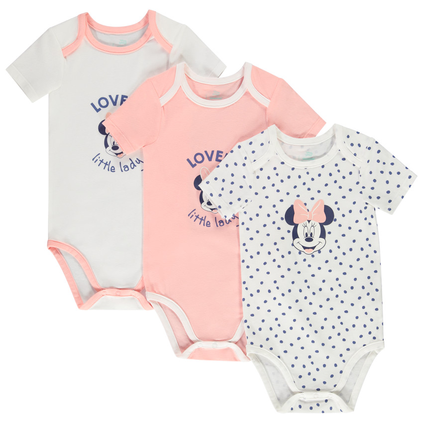 Lot de 3 bodies en jersey Minnie Disney pour bébé fille 