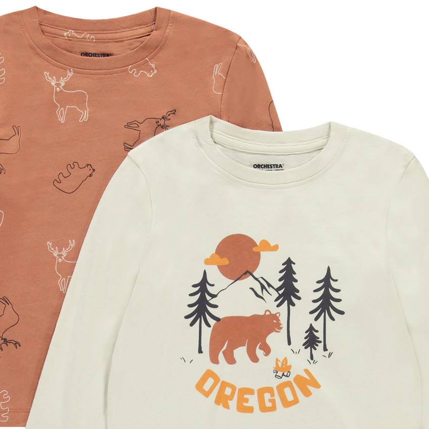 Lot de 4 t-shirts manches longues fantaisie pour garçon 