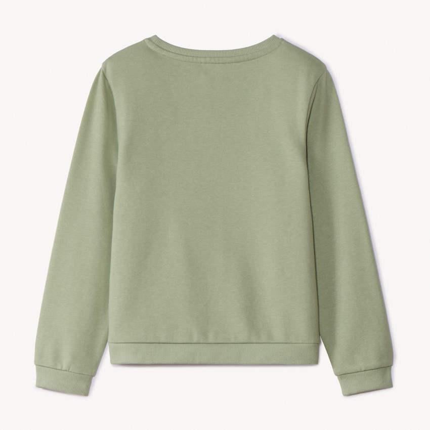 Sweat molleton uni à print pailleté pour fille 