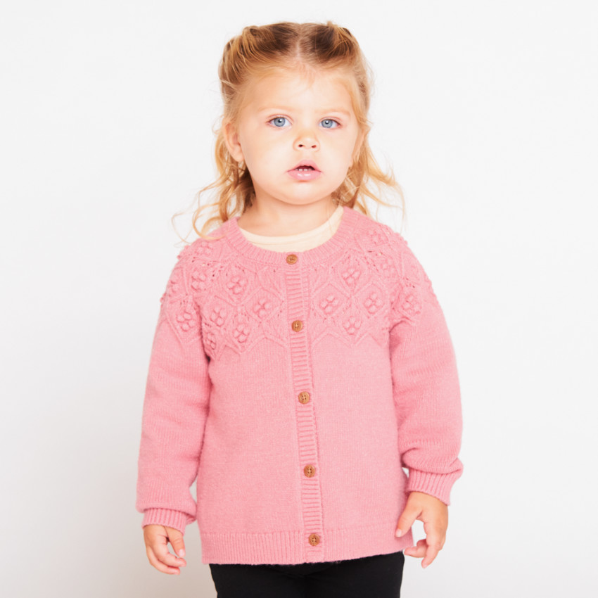 Oversized gebreid fantasievest voor babymeisje 