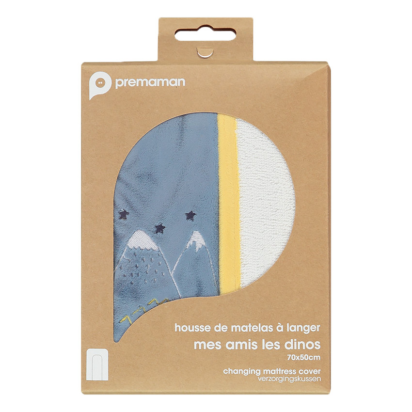 Housse de matelas à langer en polyester Mes amis les dinos 