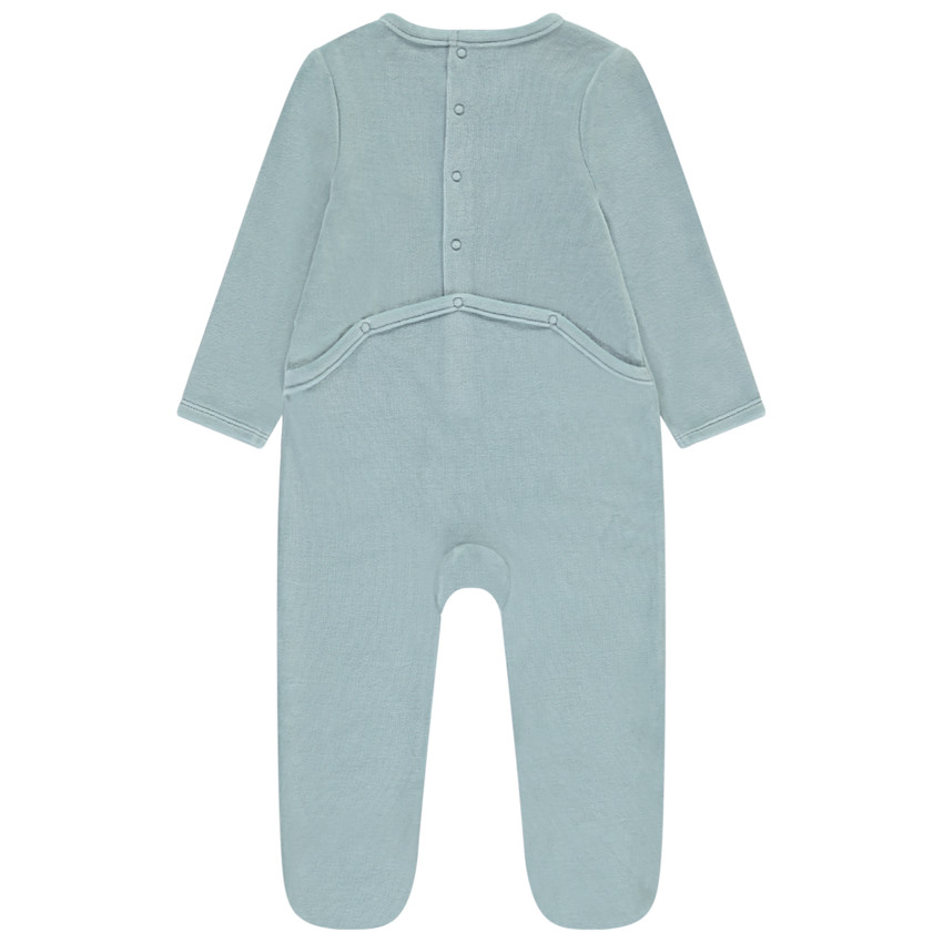 Pyjama van fluweel met geborduurd dier voor baby jongen 