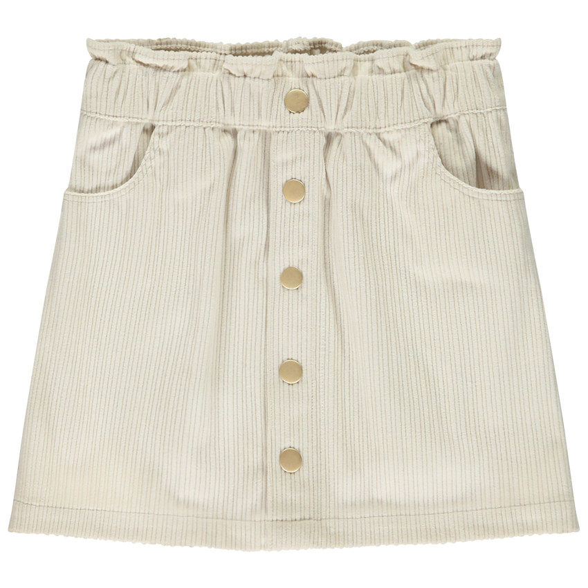 Korte fluwelen paperbag rok met knopen voor meisjes 