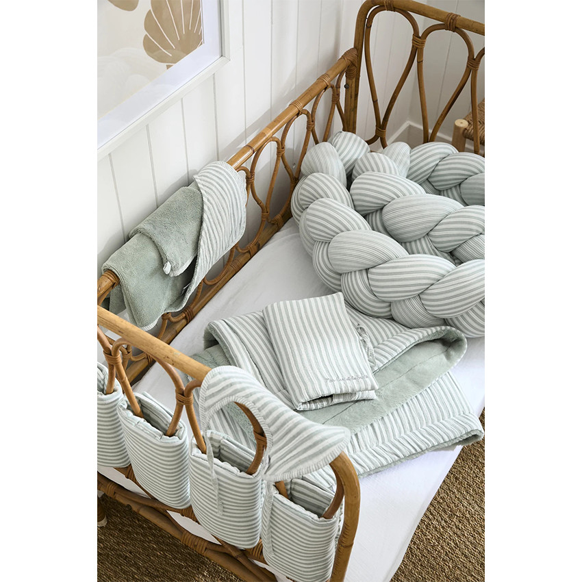 Cape de bain + gant de toilette Soft Stripes Vert/Gris 