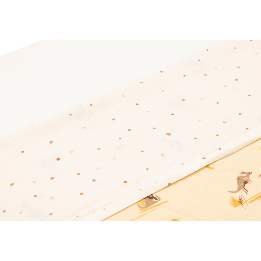 Drap-housse 150X120CM Kangaroots et Dusty Dots 