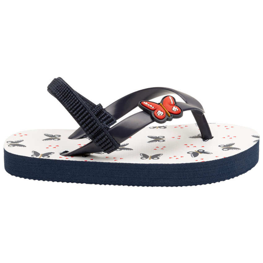 Slippers met print en badge vlinders voor baby meisje 