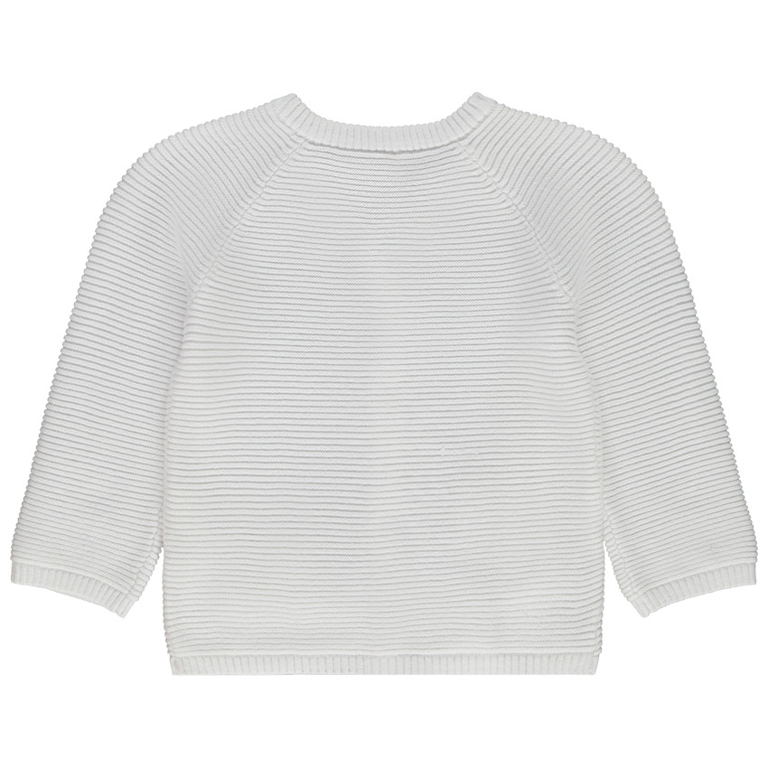 Gilet in effen fantasie breiwerk voor baby jongen 