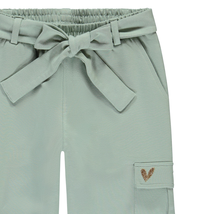 Pantalon de jogging uni avec ceinture à nouer pour fille  