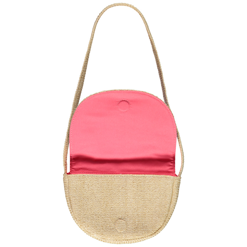 Sac bandoulière en paille avec broderie et sequins pour fille 