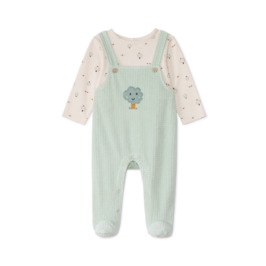 Dors-bien effet 2 en salopette bi-matière pour bébé garçon 