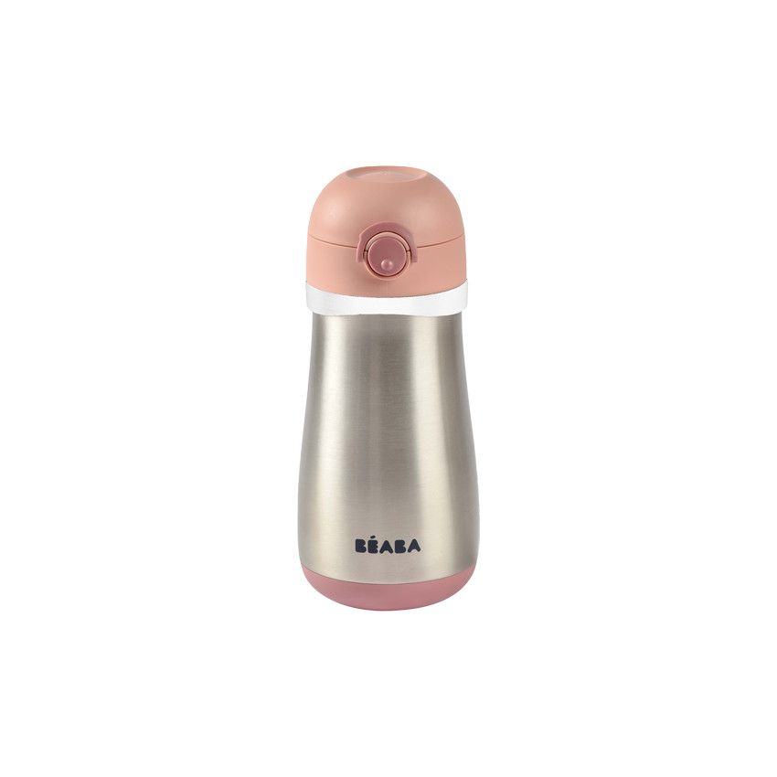 Gourde en inox 350 ml + anse amovible - Vieux rose 