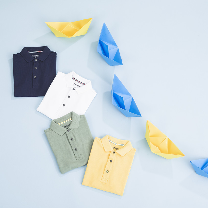 Polo met korte mouwen in effen piqué katoen voor jongens 