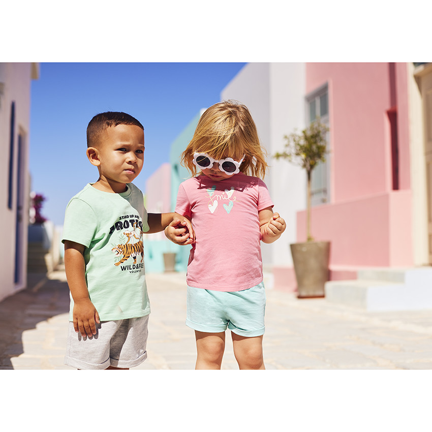 T-shirt manches courtes en jersey print fantaisie pour bébé fille 