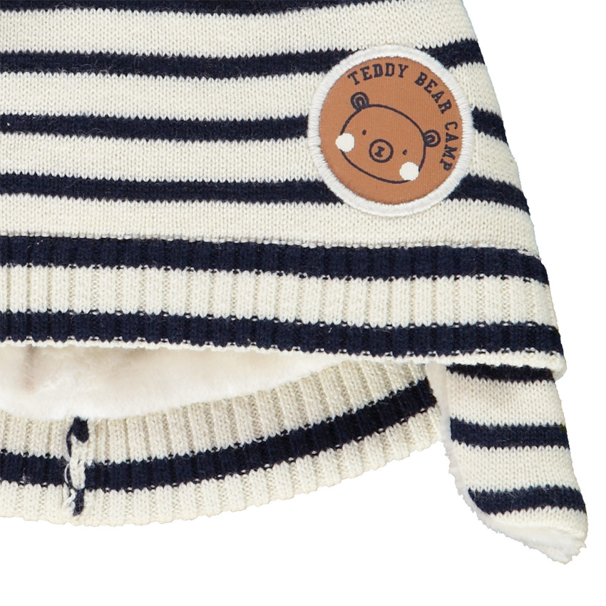 Bonnet en tricot à rayures avec doublure en sherpa pour bébé garçon 