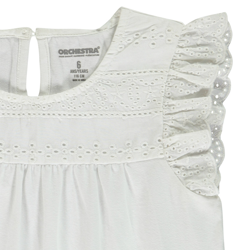 Korte mouwen T-shirt met Engels borduursel voor meisjes 