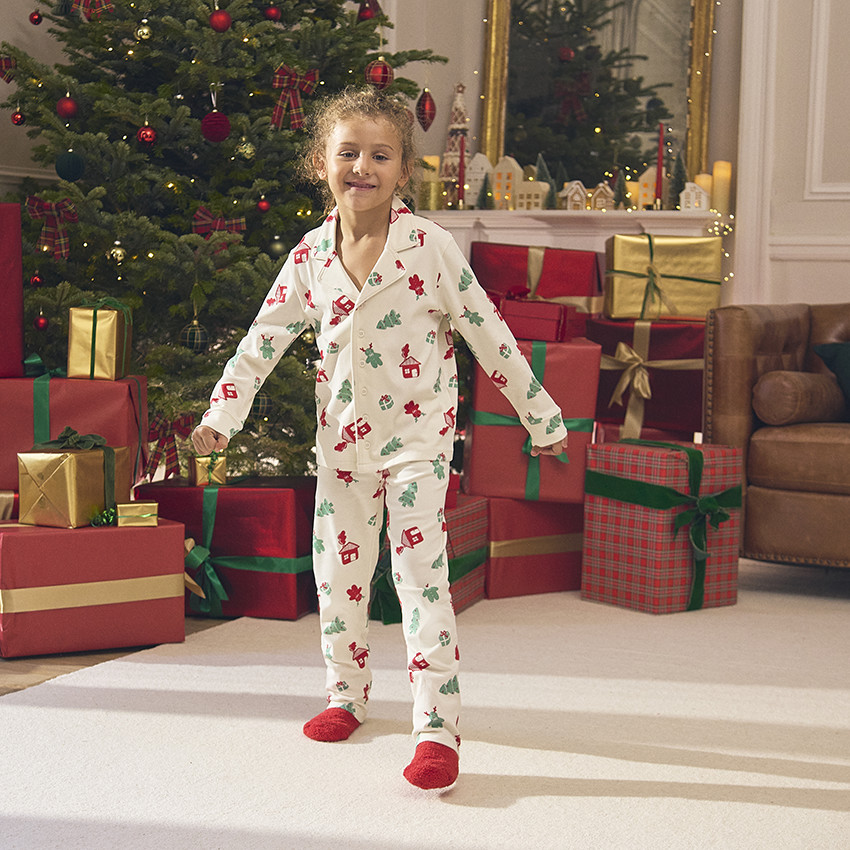 Set van 2 stukken pyjama met fantasieprint voor jongens met kerstmotief 
