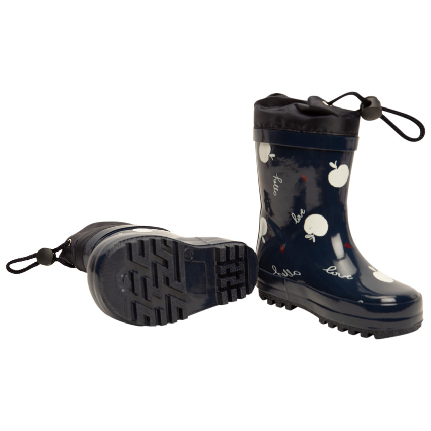 Bottes de pluie avec col imperméable imprimé pommes pour fille 