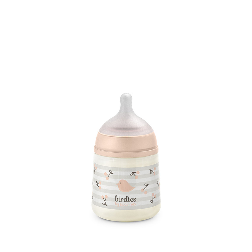 Biberon 150ml avec tétine SX Pro S Birdies rose 