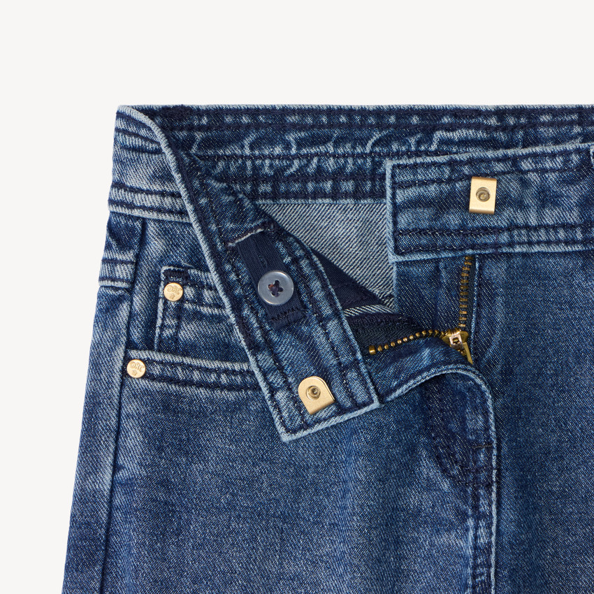 Wijde jeans in blauw stone meisjes 