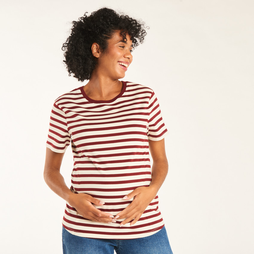 T-shirt met korte mouwen voor vrouwen die borstvoeding geven 