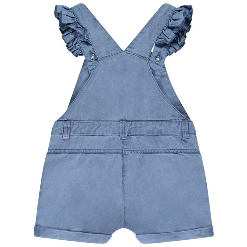 Korte jumpsuit met geborduurde bloem voor meisjes 