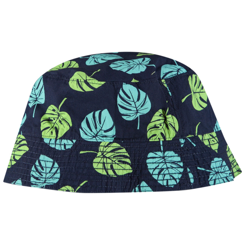 Bob réversible uni/imprimé feuillage pour garçon 