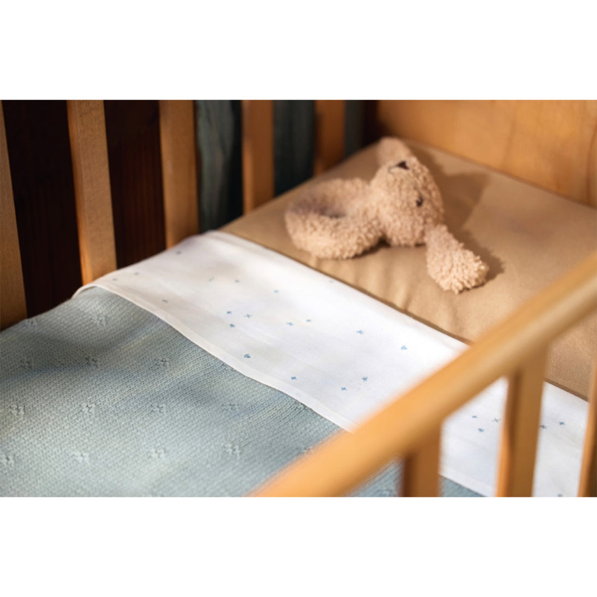 Deken wieg 75x100cm Cosy Knit Sea Green 