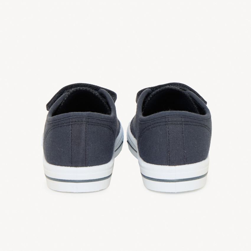 Baskets basses toile lacets élastiqués + scratch pour bébé garçon 