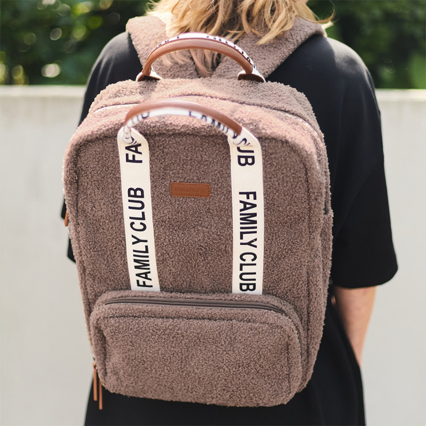 Sac à dos Family Club Signature en teddy soft brown 