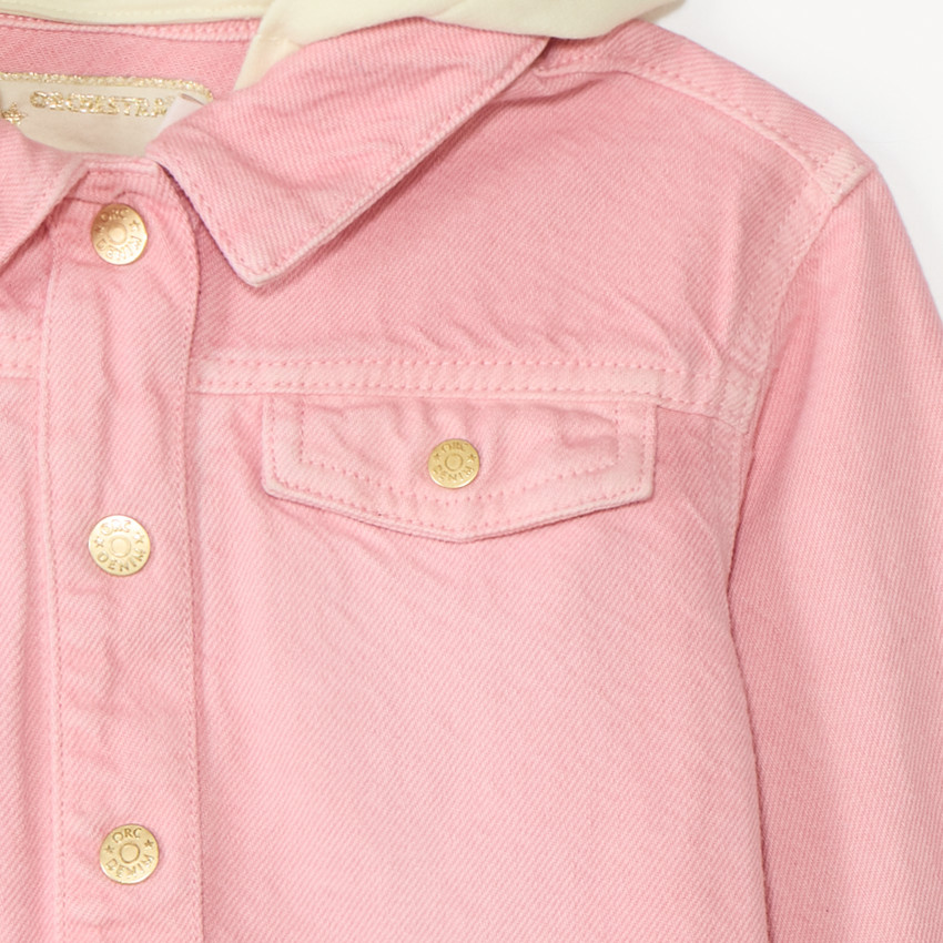 Jeansjack met afneembare capuchon voor meisjes 