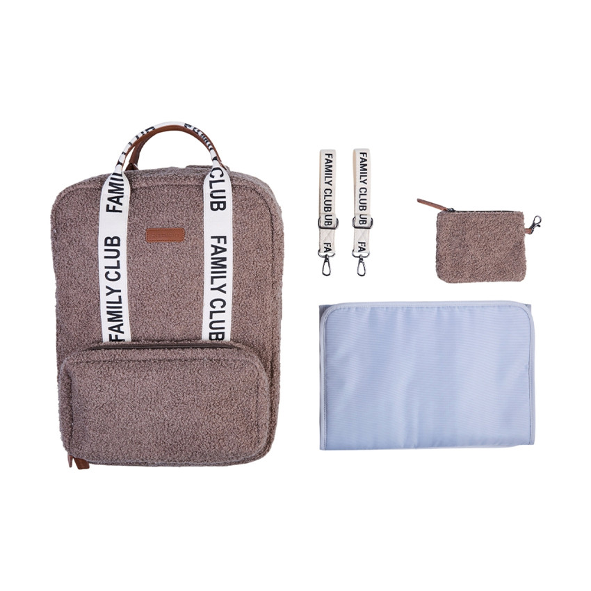 Sac à dos Family Club Signature en teddy soft brown 